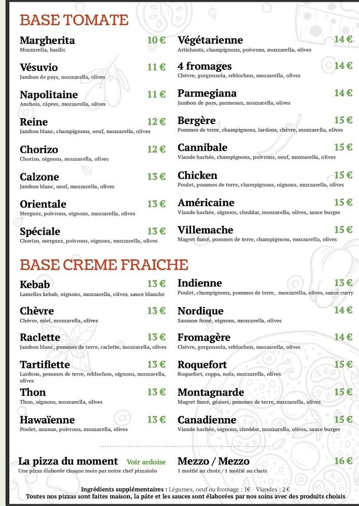 Chez Bouca Restaurant Pizzeria - Menu Image 4